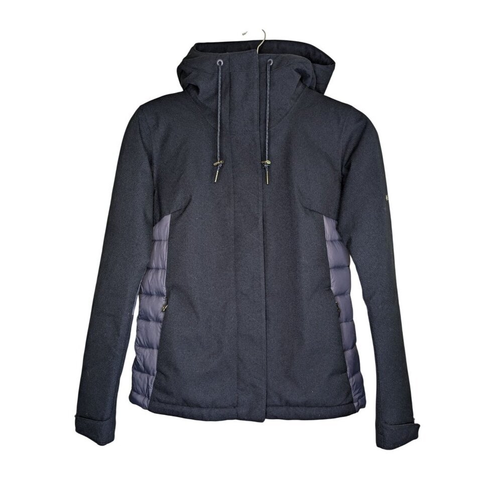 Columbia Womens Hybrid Hooded Jacket Size XS Blue Puffer Zip Pockets Waterproof
